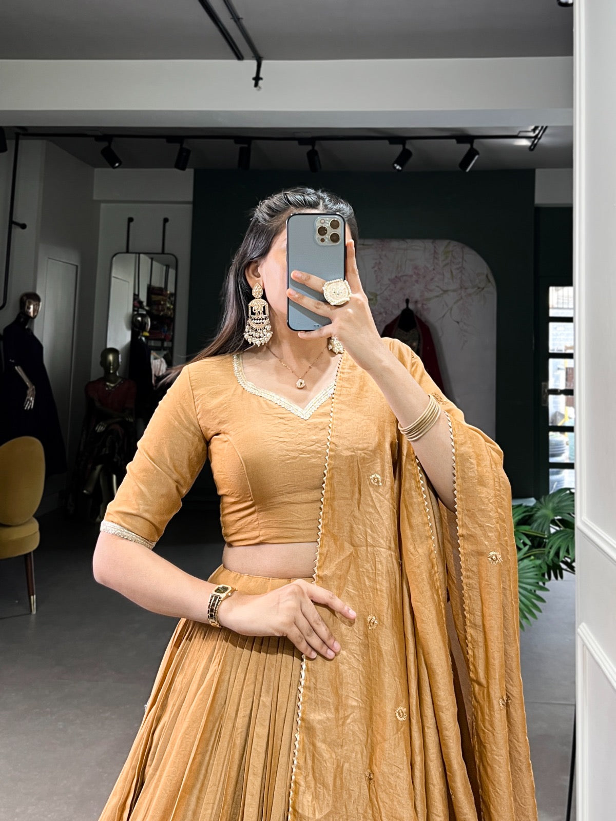 Dazzle Nights Chanderi Dupatta Lehenga