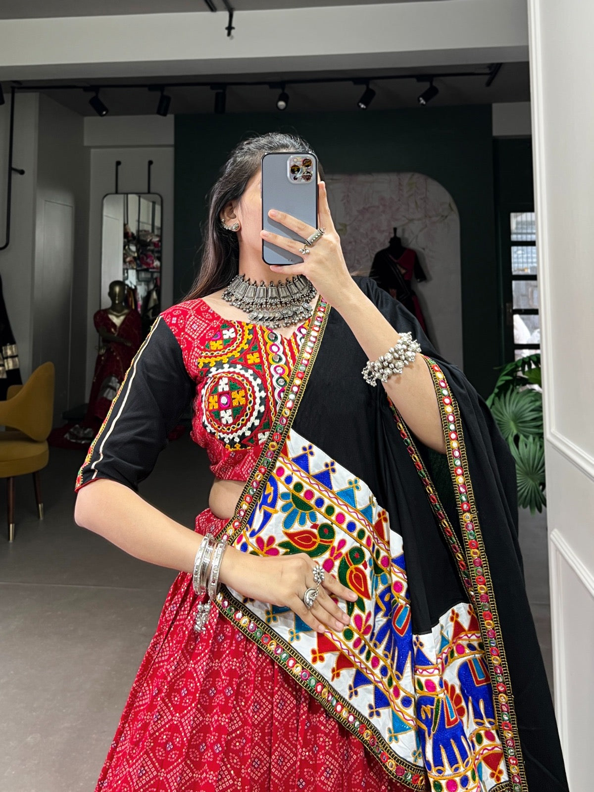 Mirror Magic Festive Navratri Choli