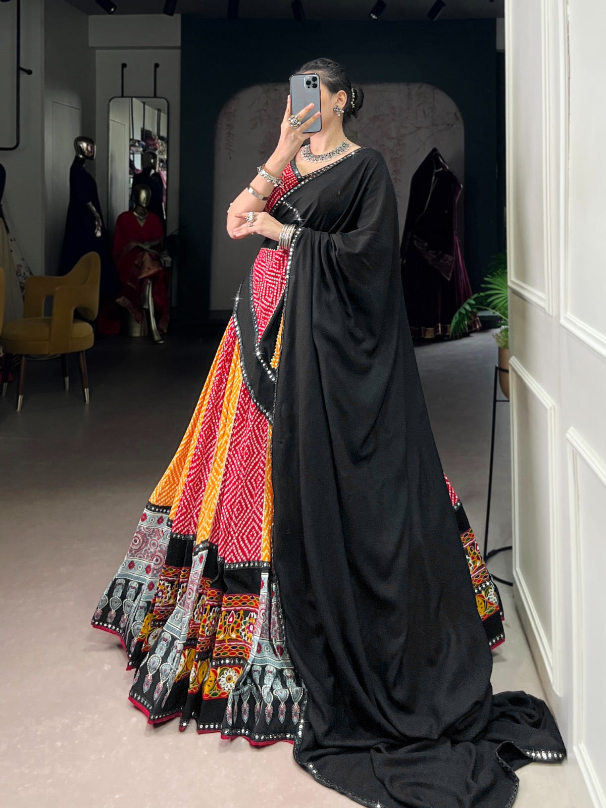 Bandhej & Ajarakh Print Chaniya Choli