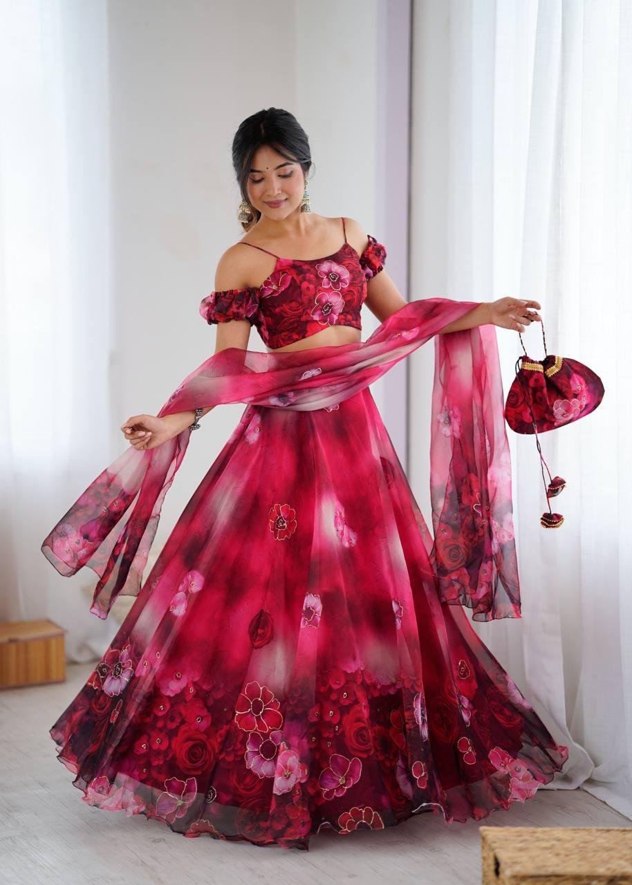 Rosy Shine Lehenga Look