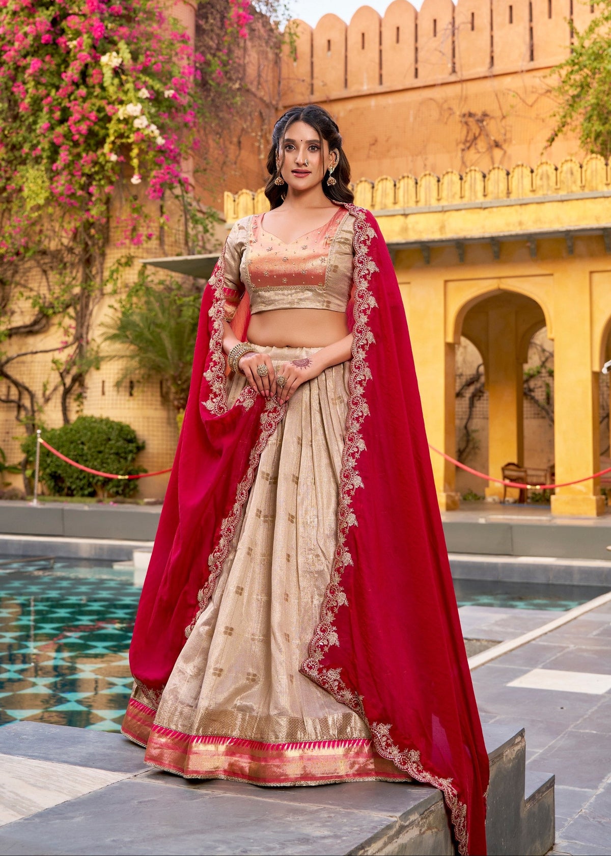 Designer Paithani Border Lehenga Set