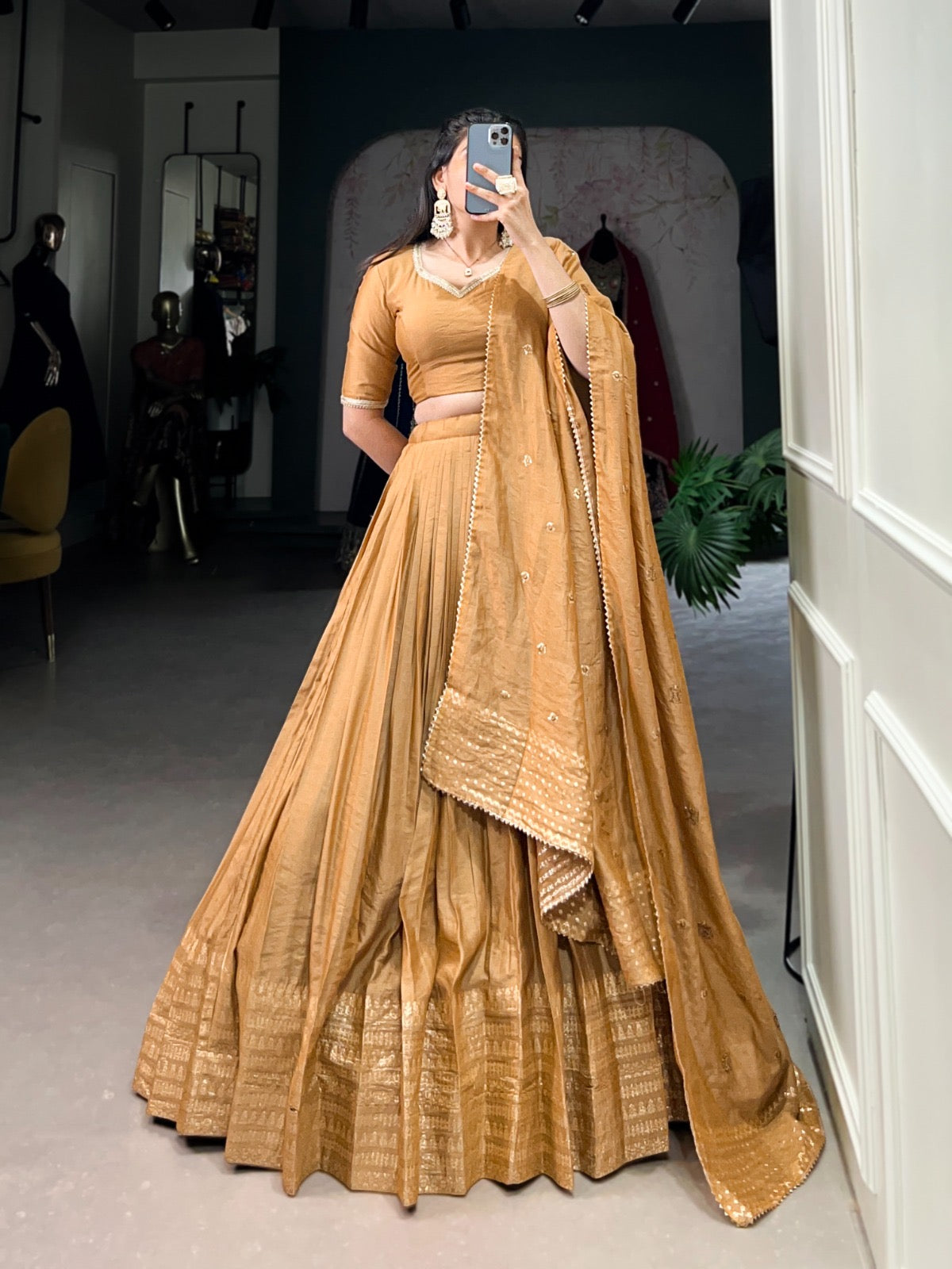 Dazzle Nights Chanderi Dupatta Lehenga