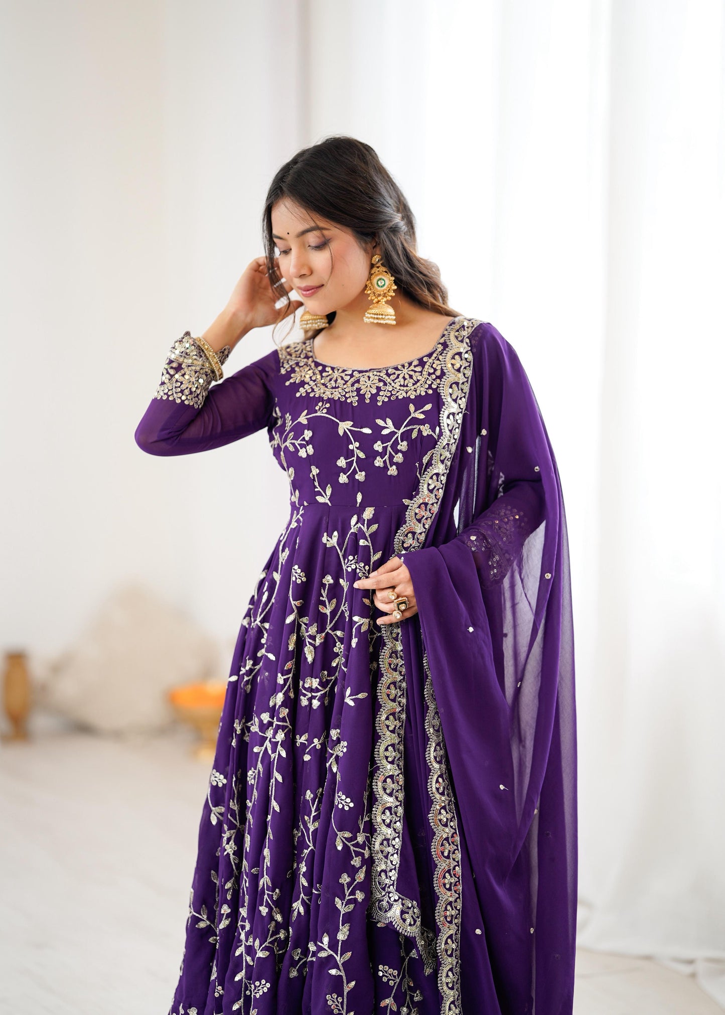 Festive Spark Georgette Gown Set