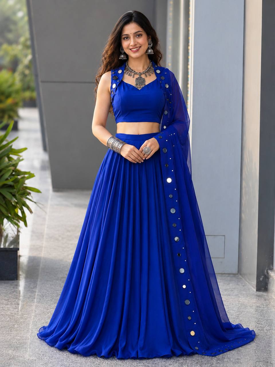 Raas Classic Royal Blue Lehenga