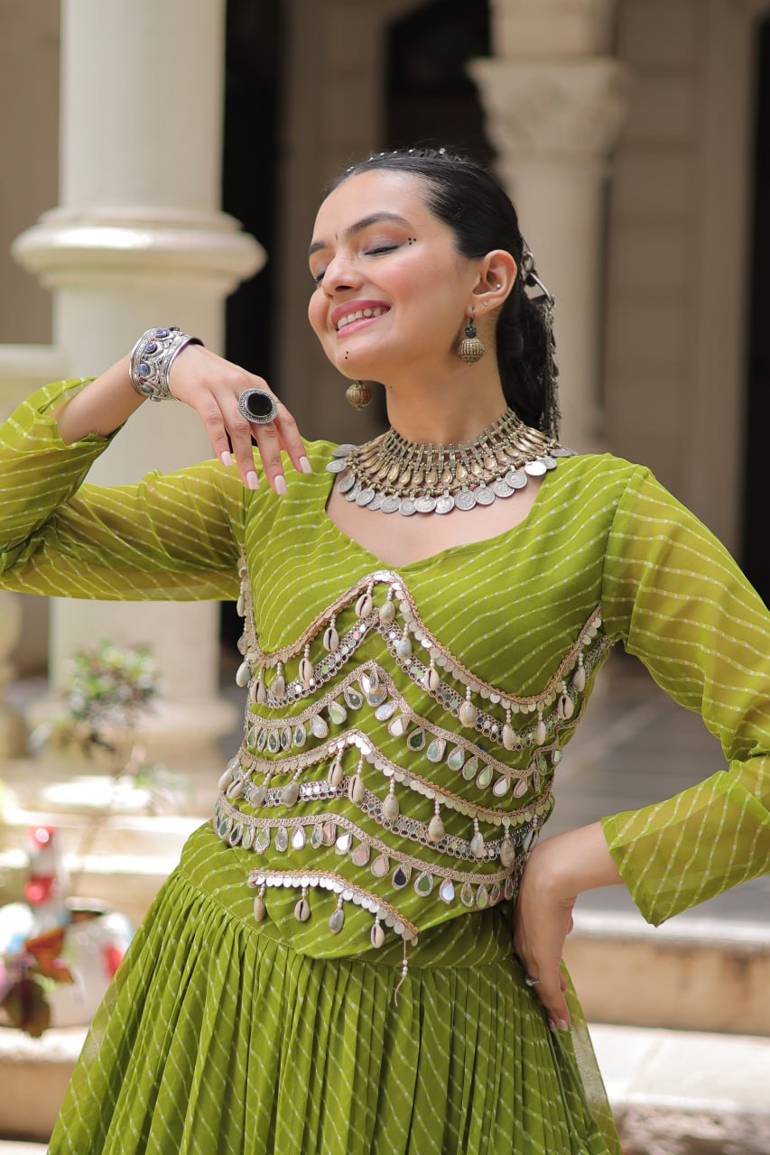 Mirror Kodi Leheriya Raas Lehenga