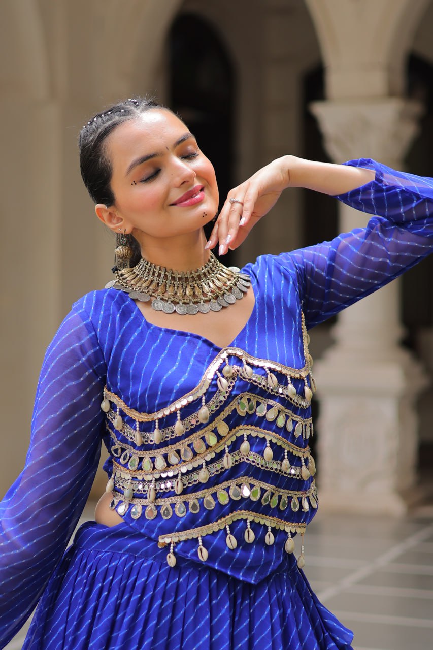 Mirror Kodi Leheriya Raas Lehenga