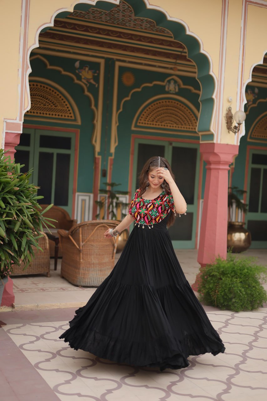 Midnight Bloom Gown Of Navratri