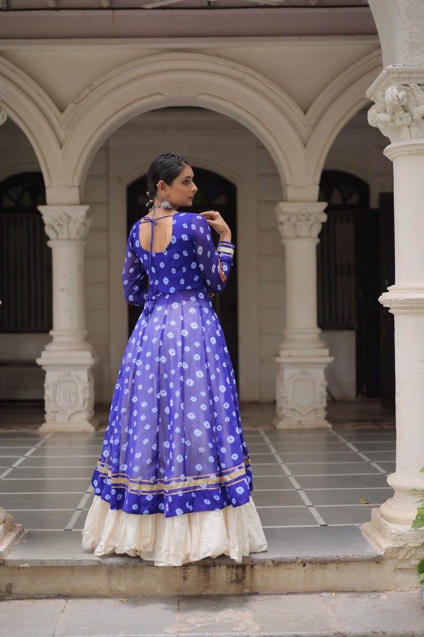 Festive Kutchi Work Bandhani Lehenga Kurti