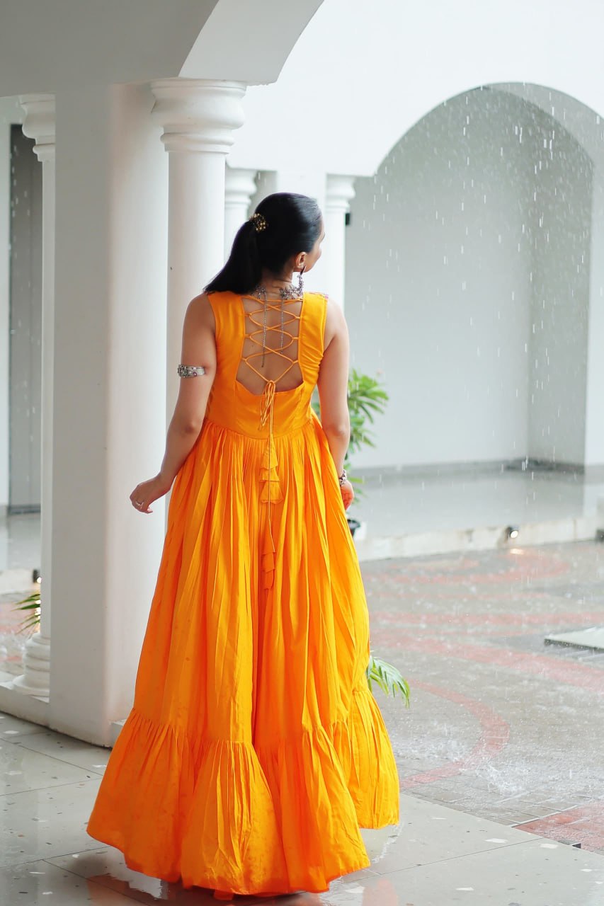 Mirror Work Embroidered Kutchi Gown
