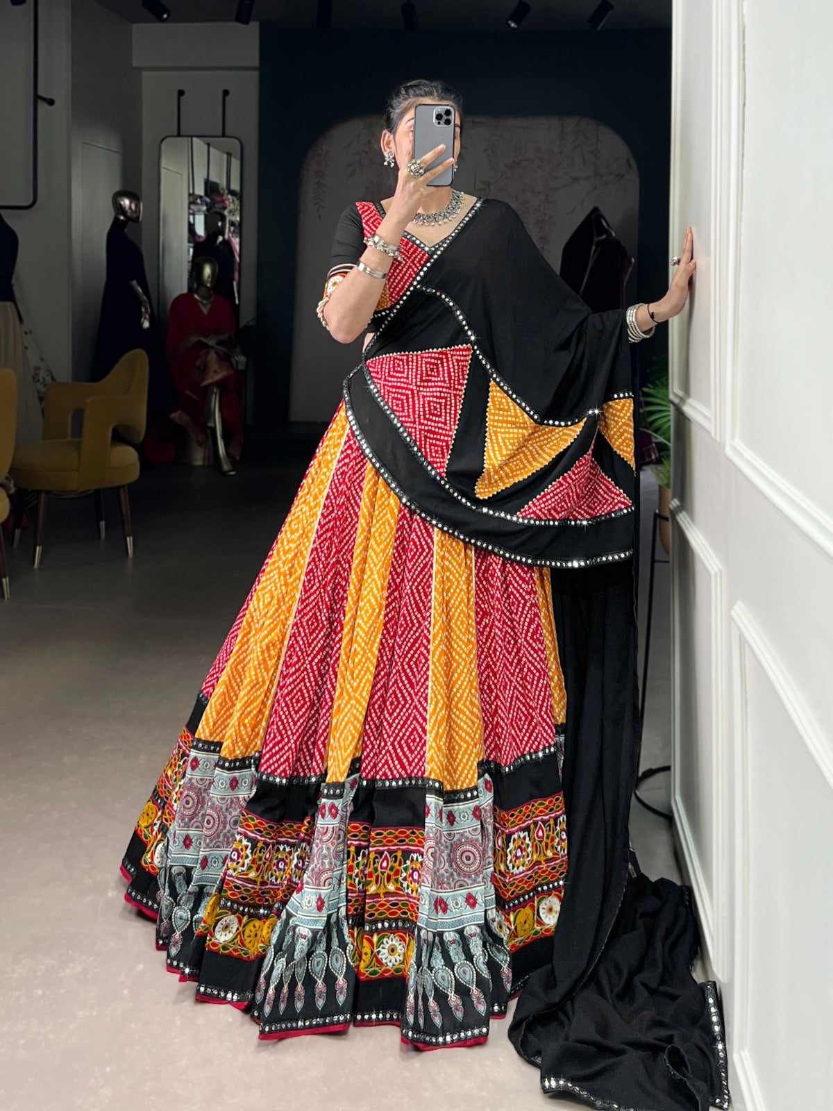 Bandhej & Ajarakh Print Chaniya Choli