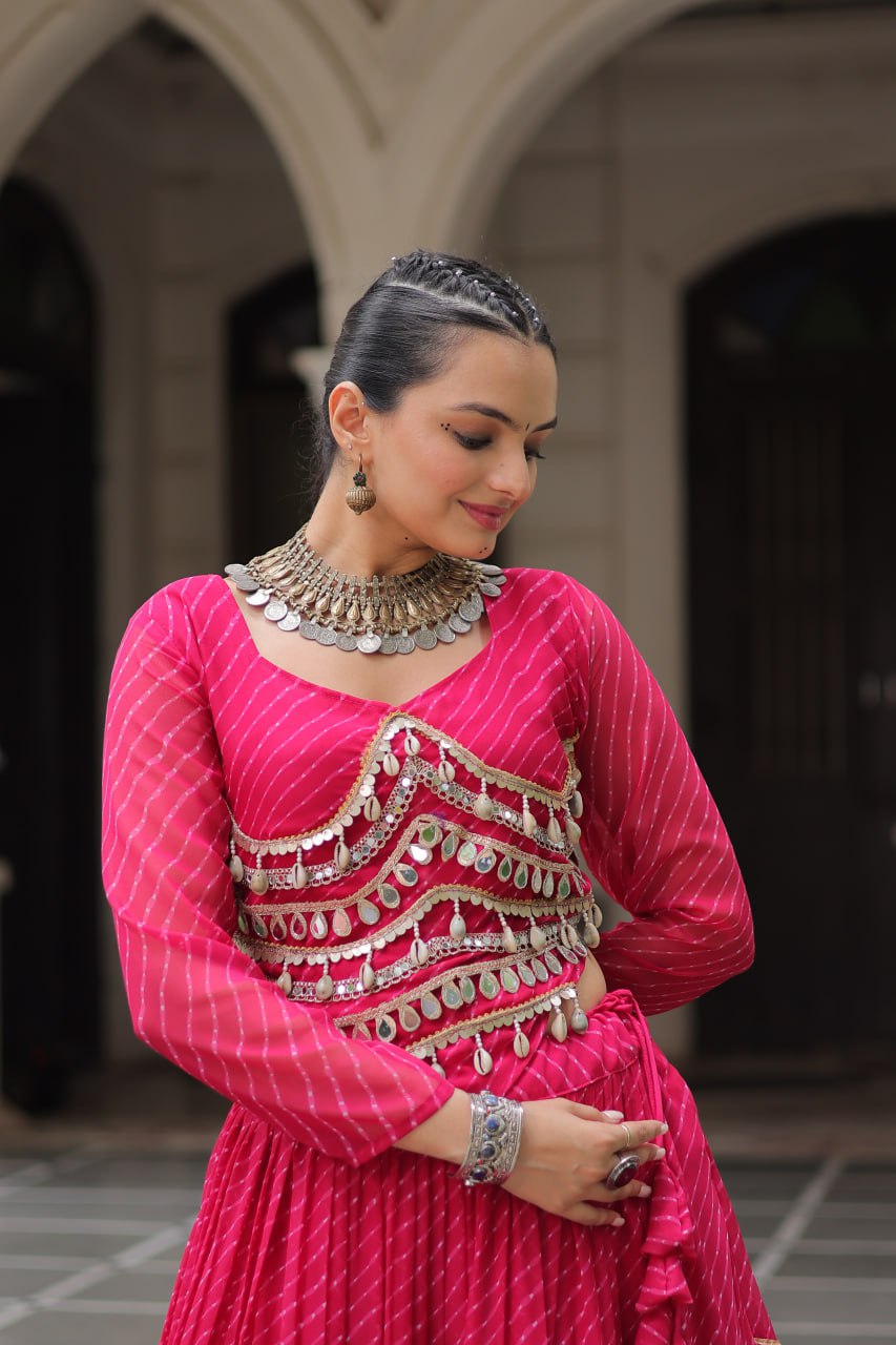 Mirror Kodi Leheriya Raas Lehenga