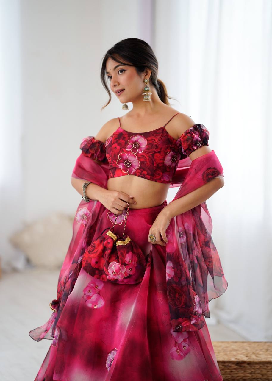 Rosy Shine Lehenga Look
