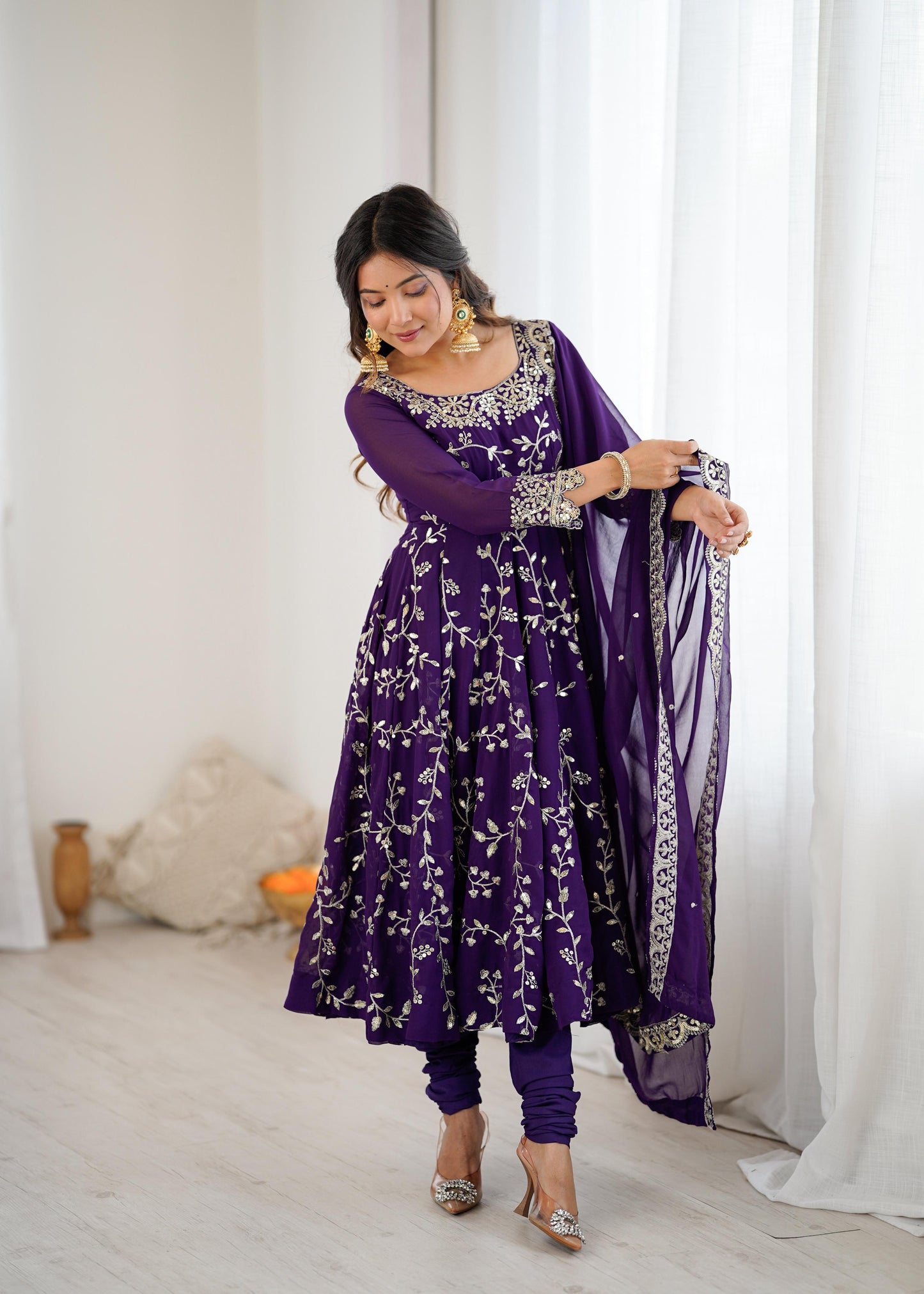 Festive Spark Georgette Gown Set