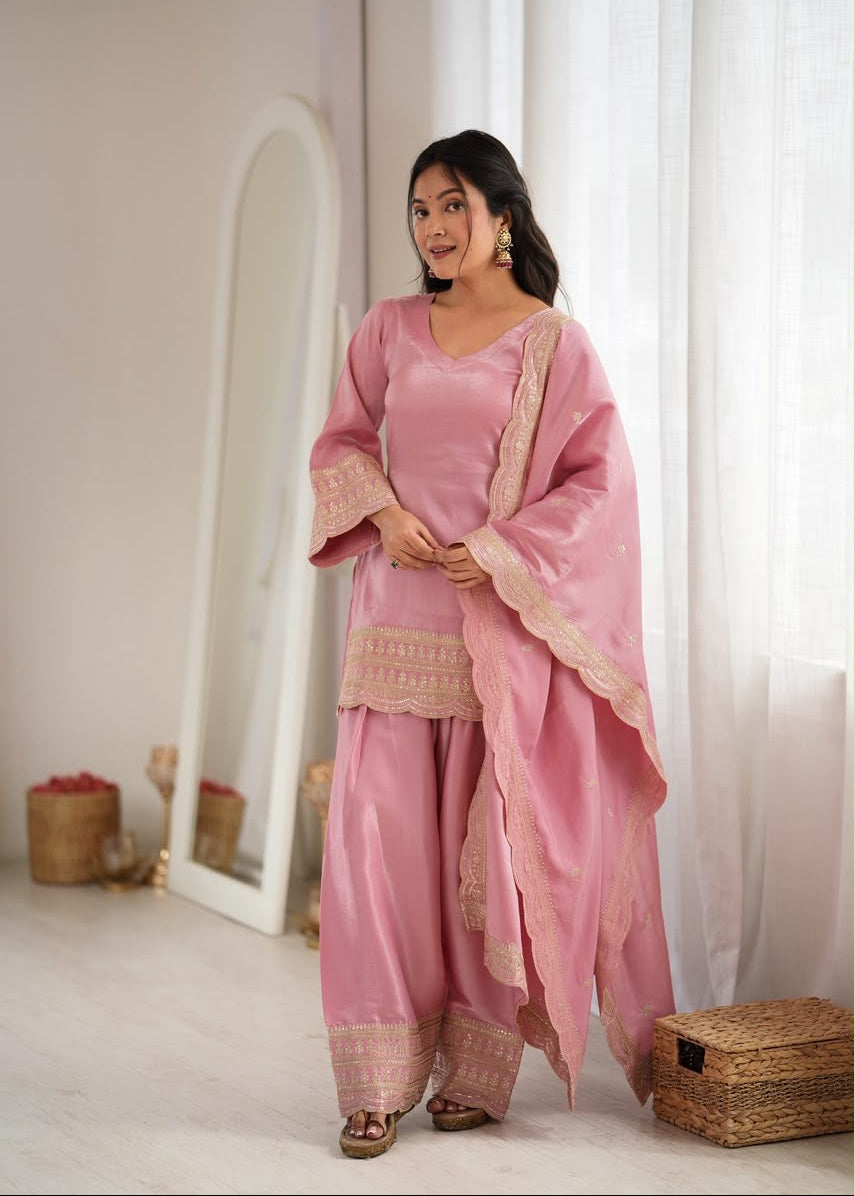 Noorani Dori Embroidery Farshi Salwar Set