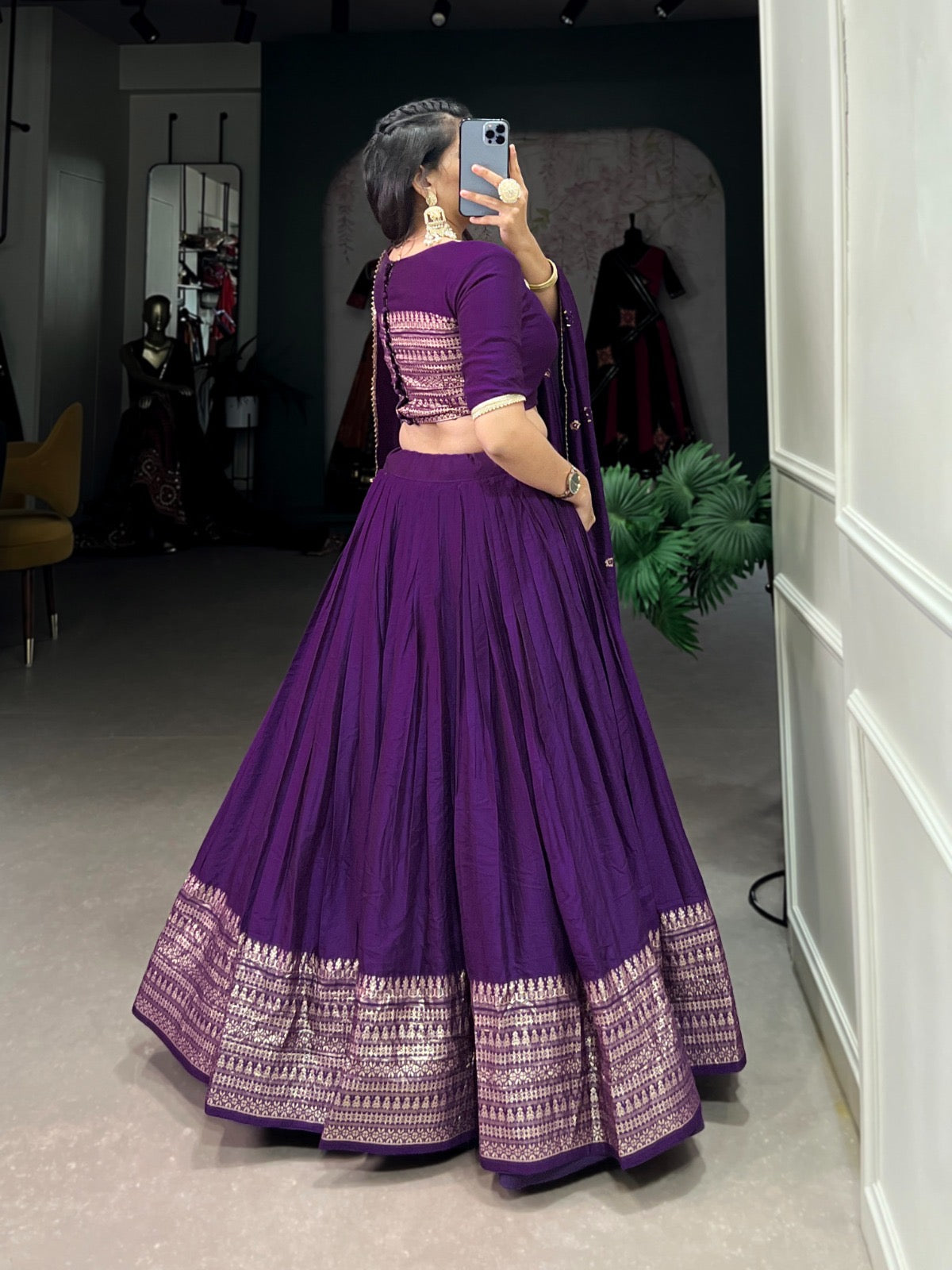 Dazzle Nights Chanderi Dupatta Lehenga