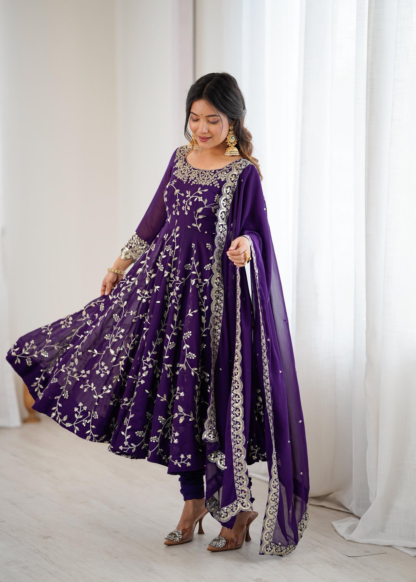 Festive Spark Georgette Gown Set