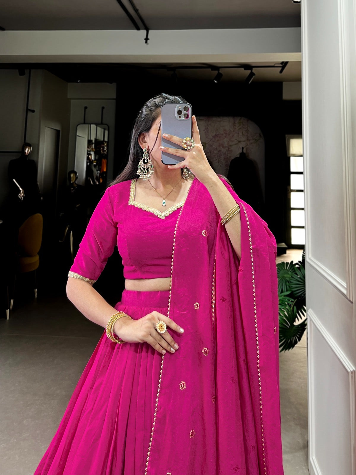 Dazzle Nights Chanderi Dupatta Lehenga