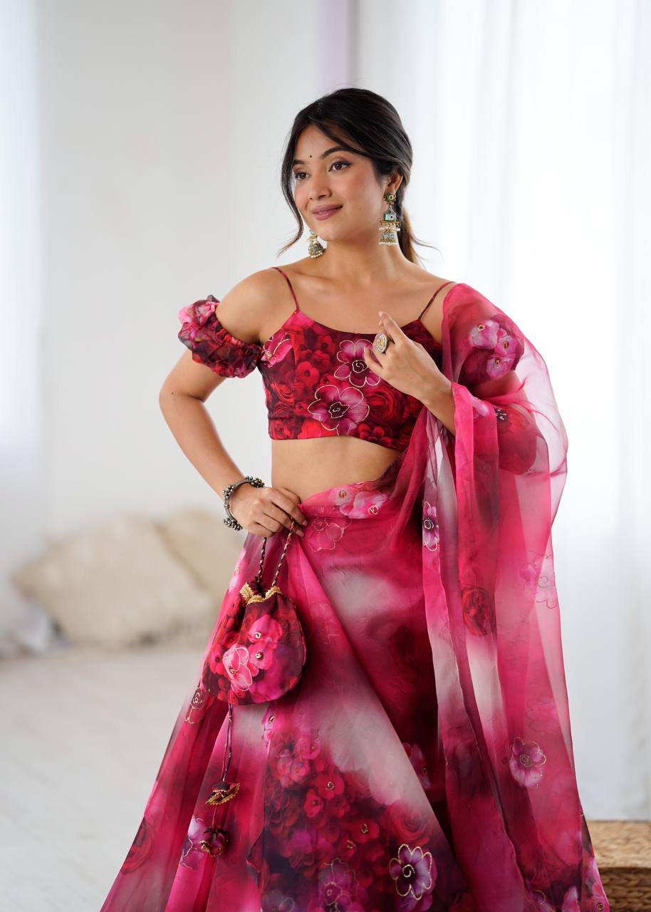 Rosy Shine Lehenga Look