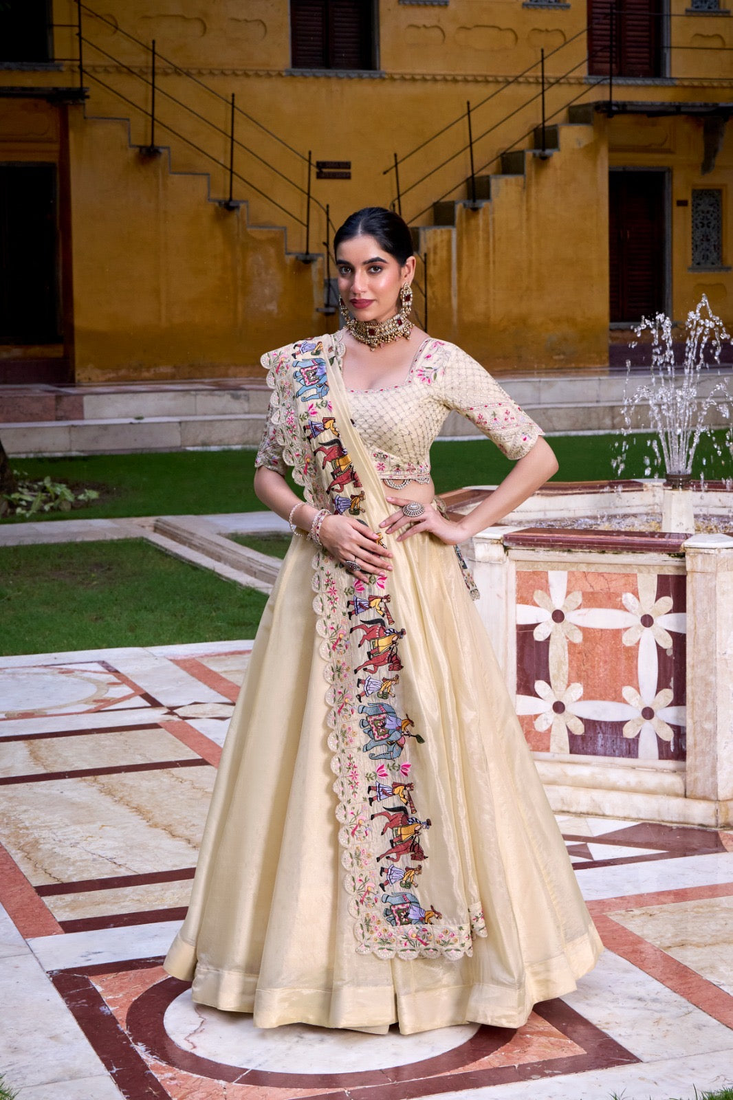 Soft Hue Detailed Work Lehenga