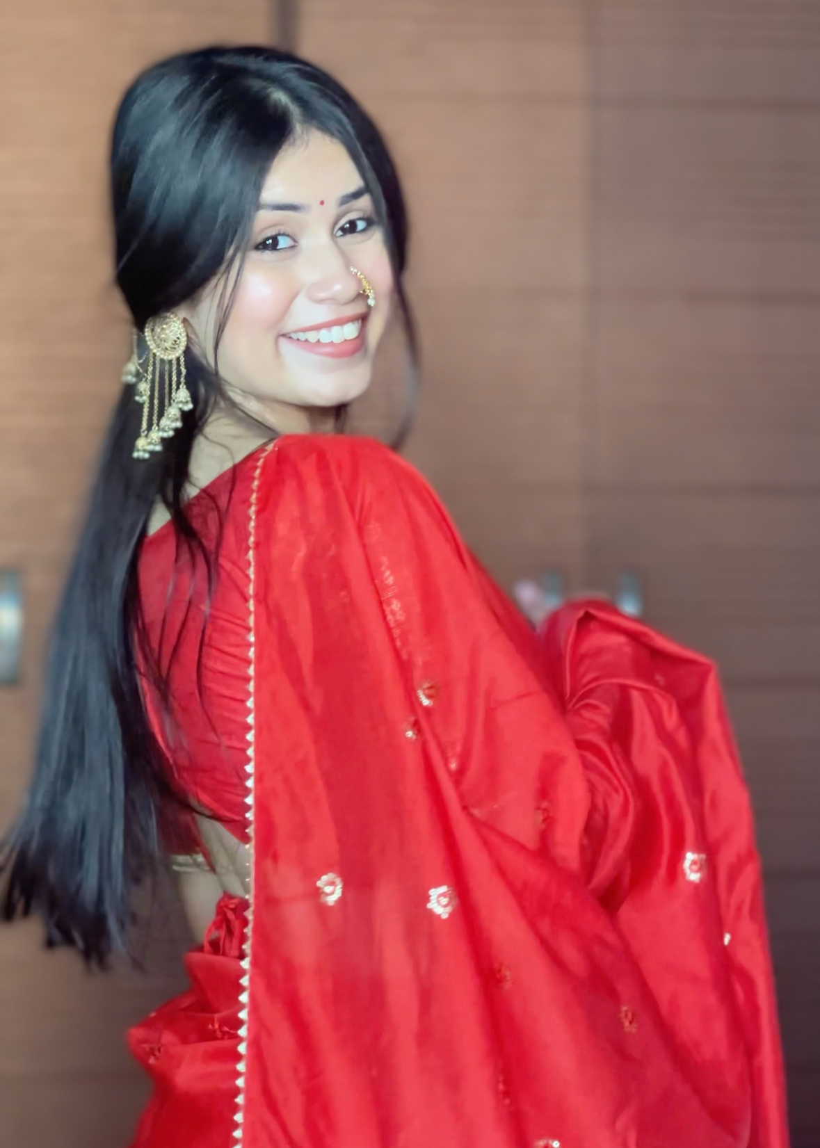 Chanderi Sequins Embellished Lehenga Set