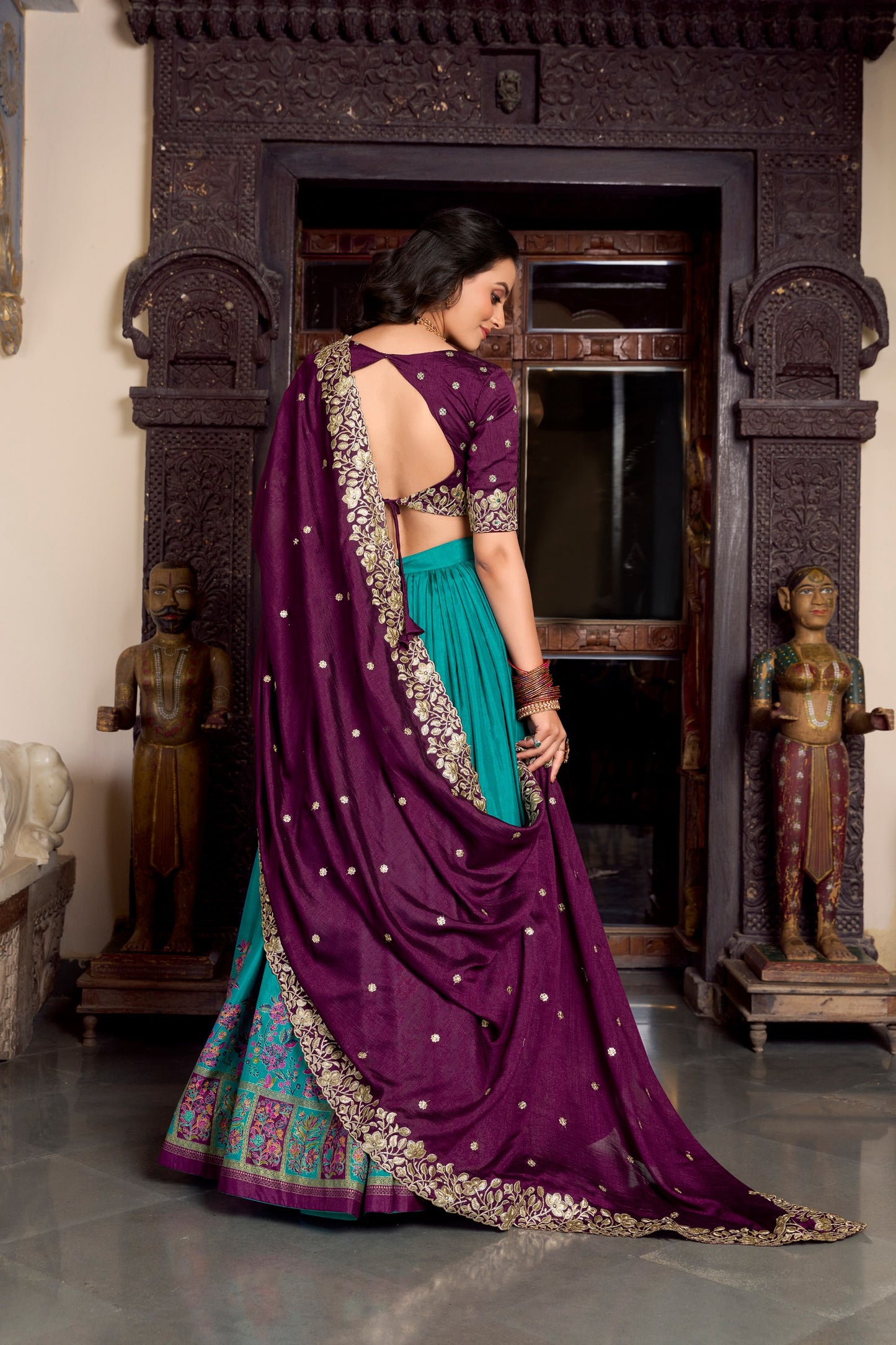Traditional Zari Embellished Silk Lehenga