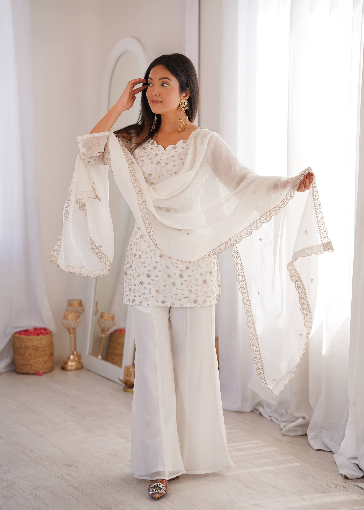 Retro Classic Corset Back Kurti Set