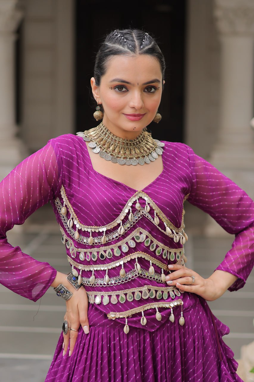 Mirror Kodi Leheriya Raas Lehenga