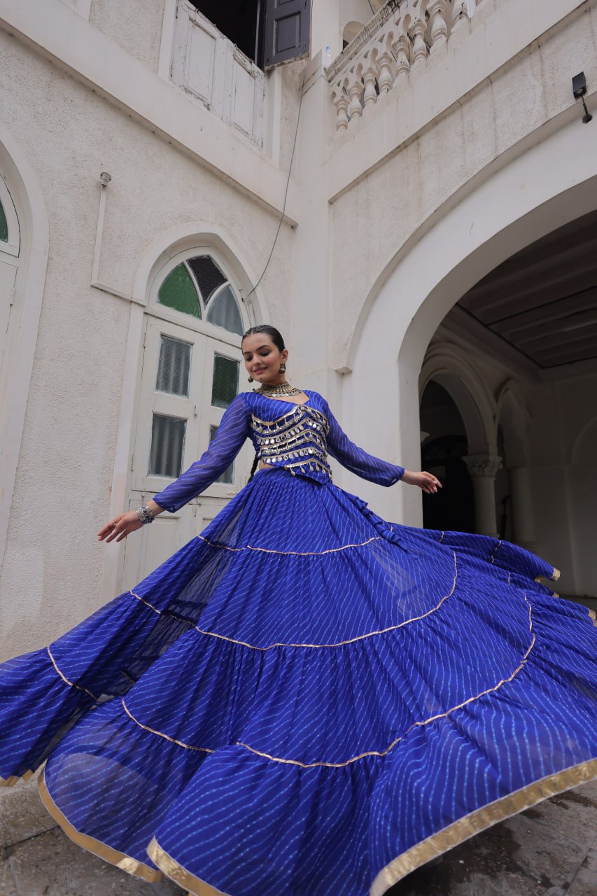 Mirror Kodi Leheriya Raas Lehenga