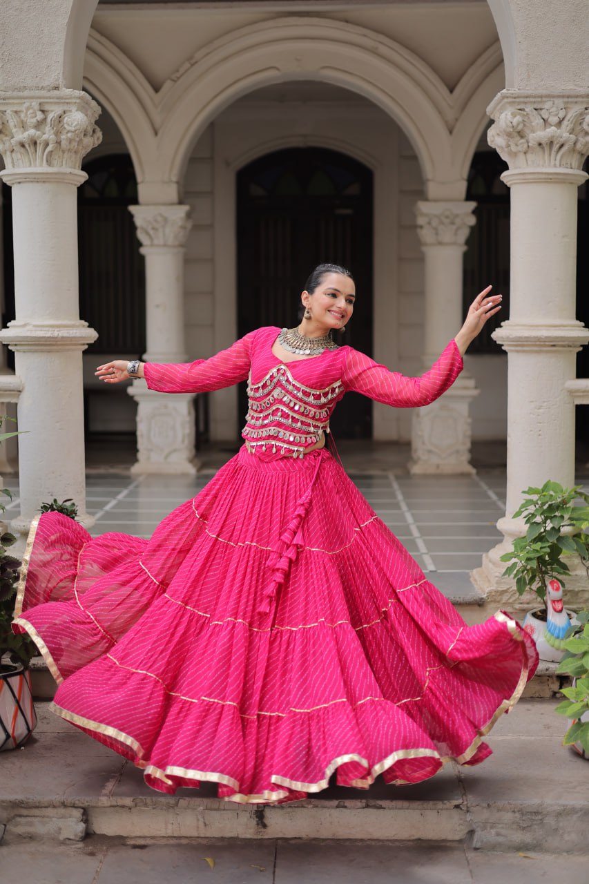 Mirror Kodi Leheriya Raas Lehenga