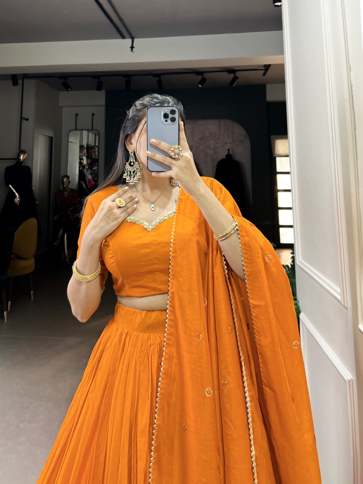 Dazzle Nights Chanderi Dupatta Lehenga