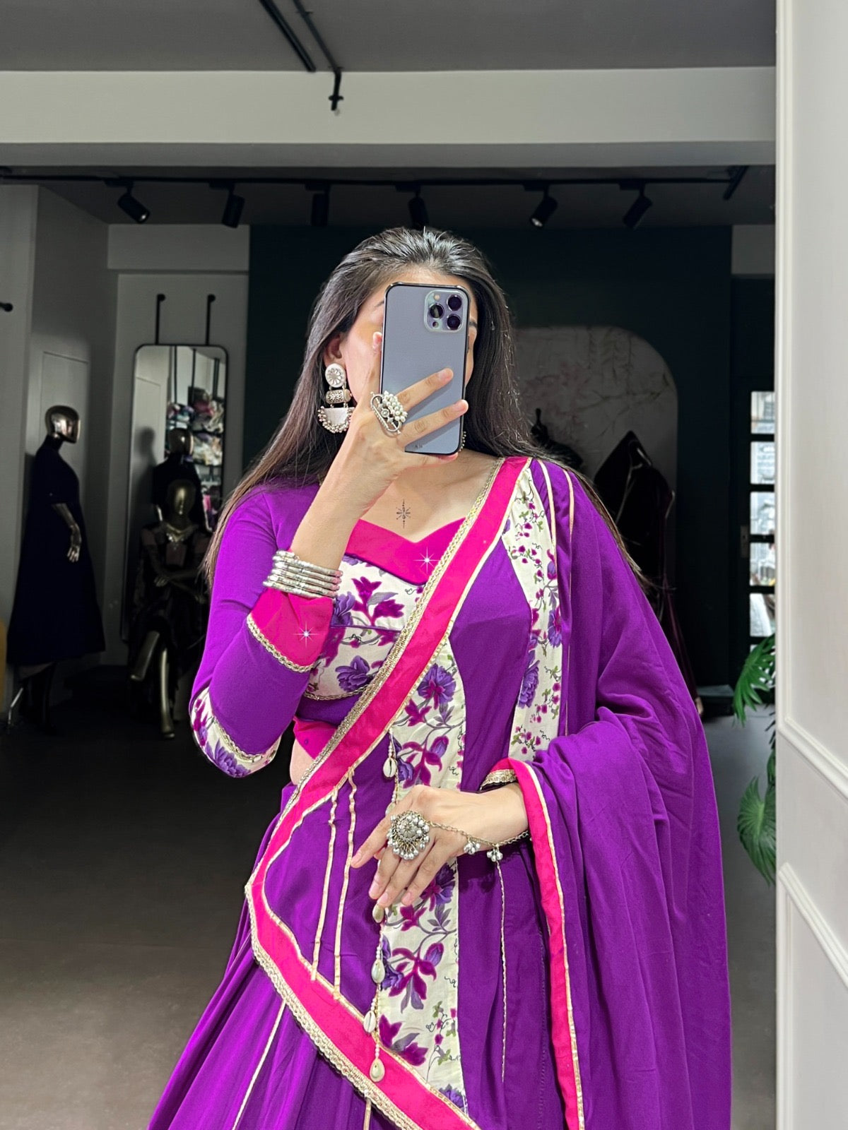 Blooming Purple Floral Lehenga Choli