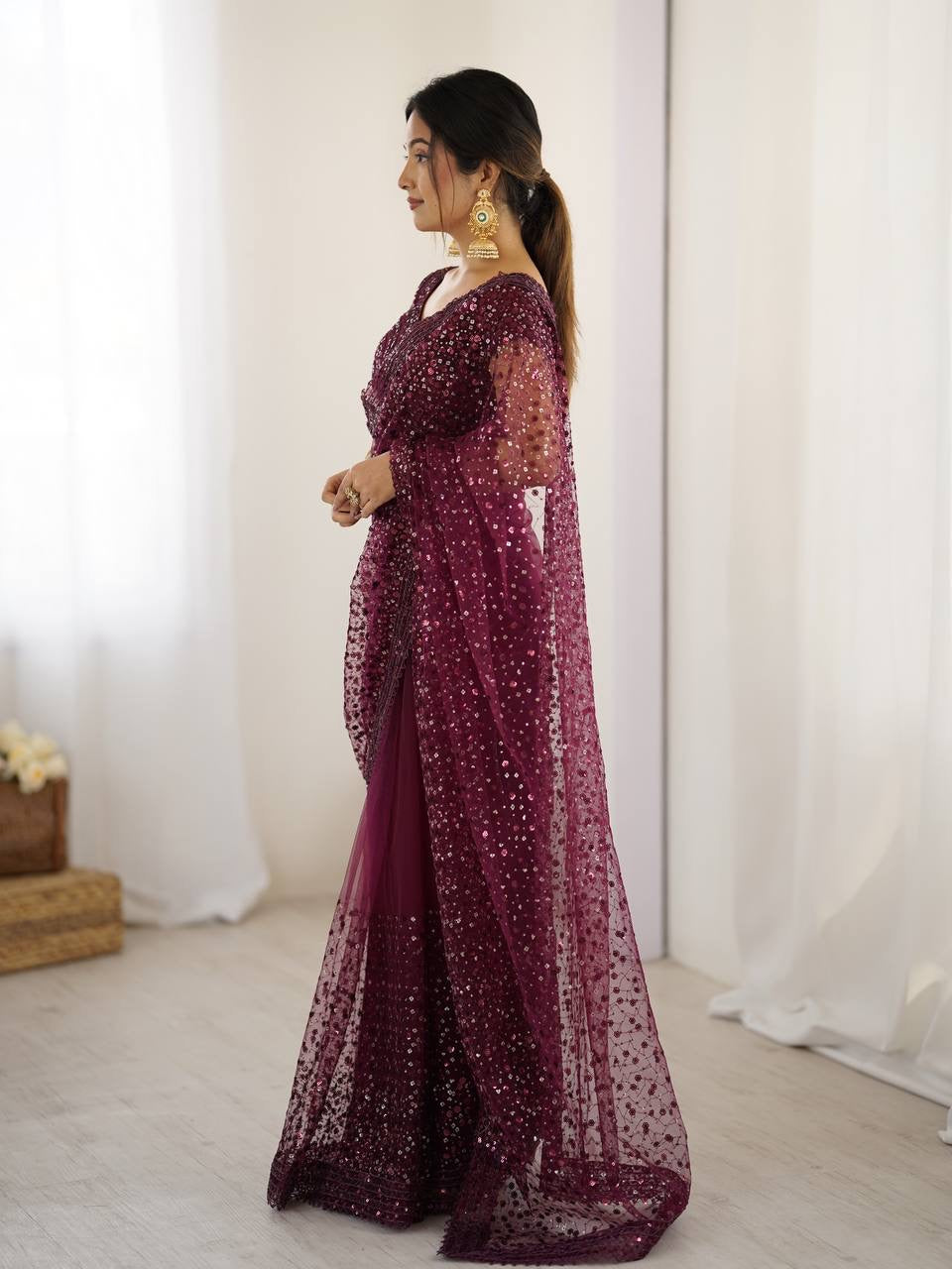 Glitter & Glamour Net Saree