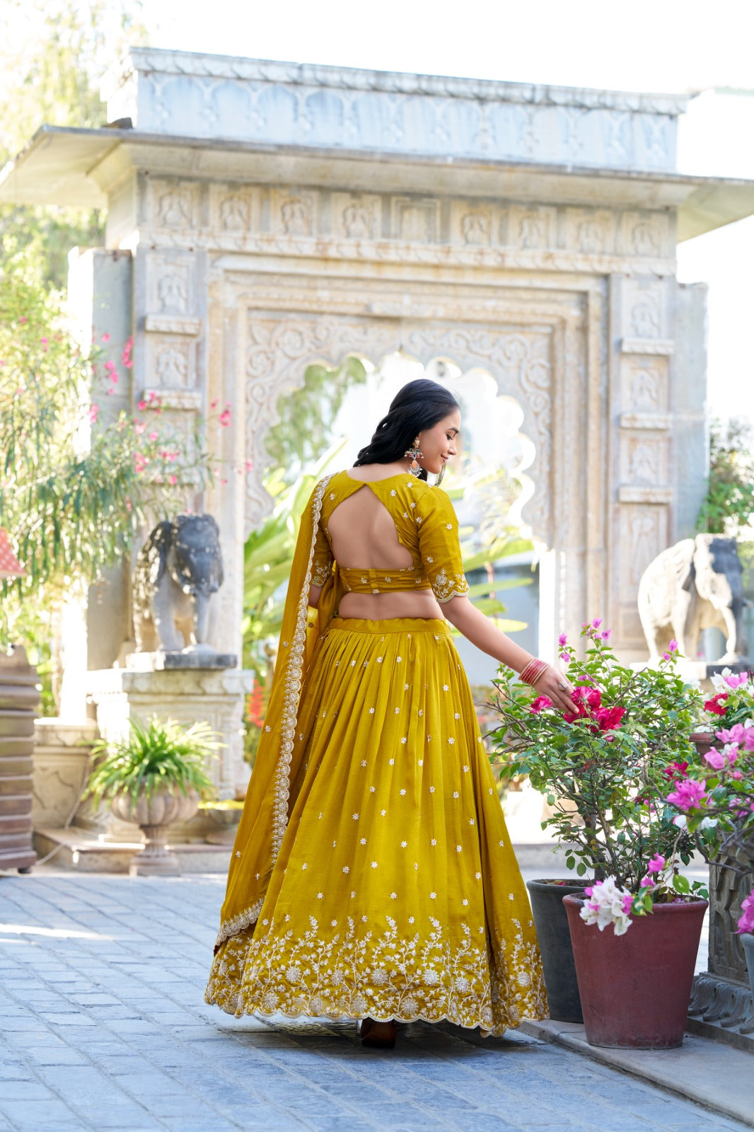 Golden Glow Mustard Wedding Lehenga