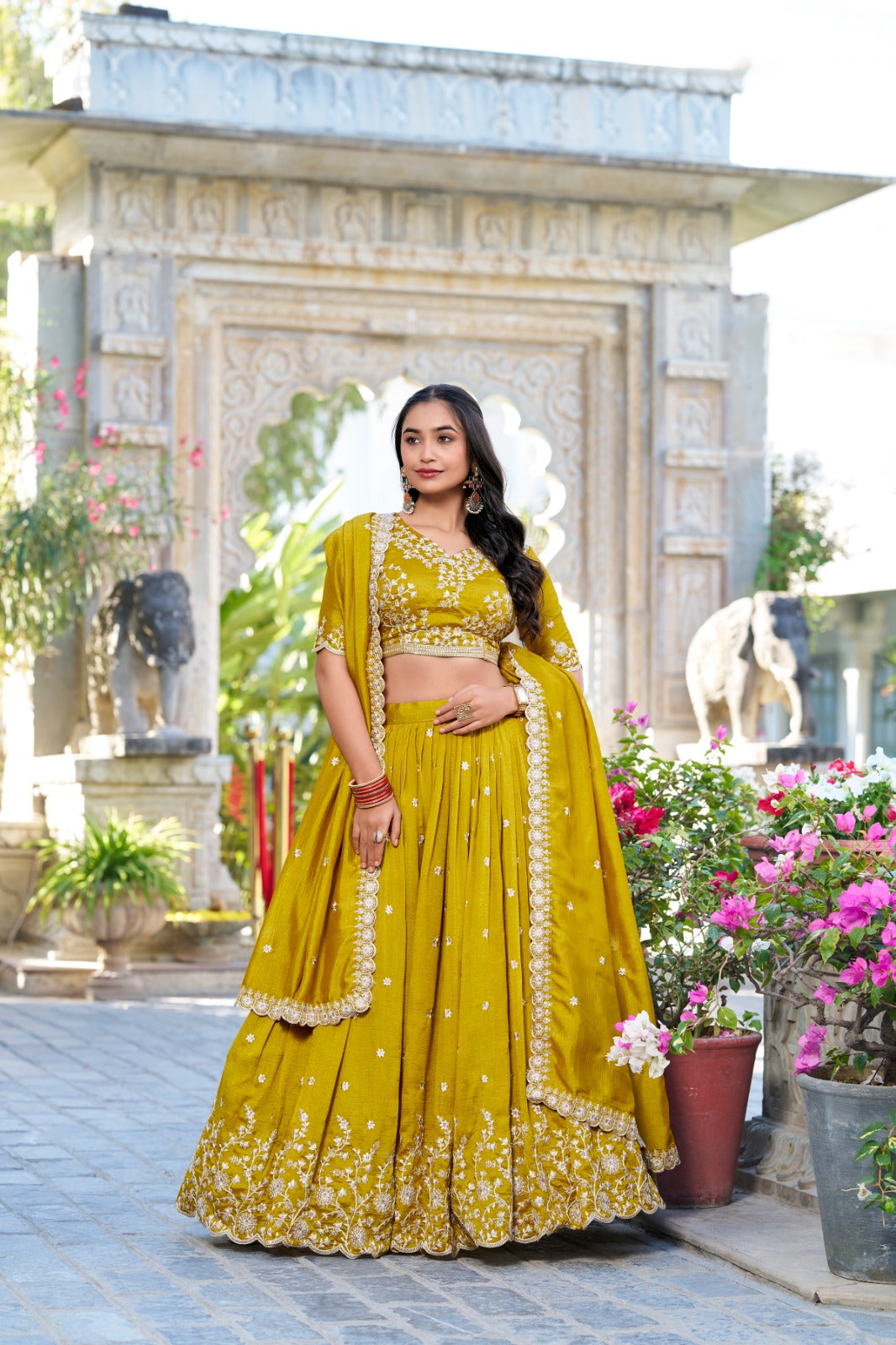 Golden Glow Mustard Wedding Lehenga
