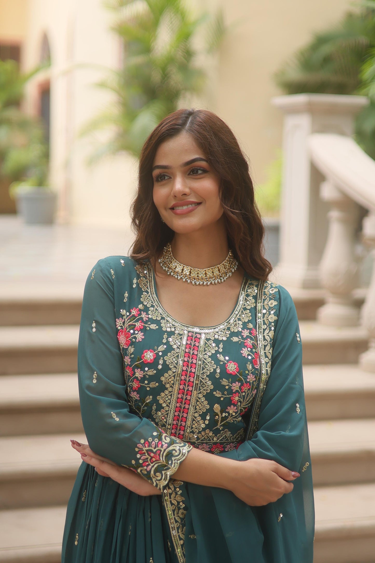 Beautiful Glimmering Sequins Sharara Suit Set