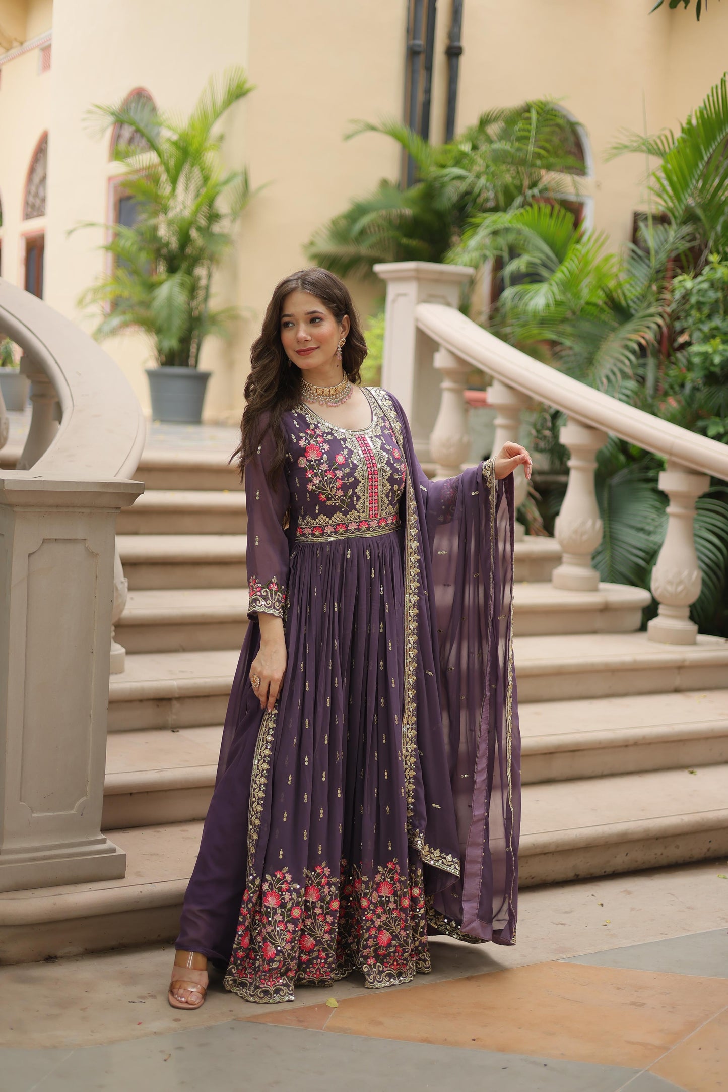 Beautiful Glimmering Sequins Sharara Suit Set