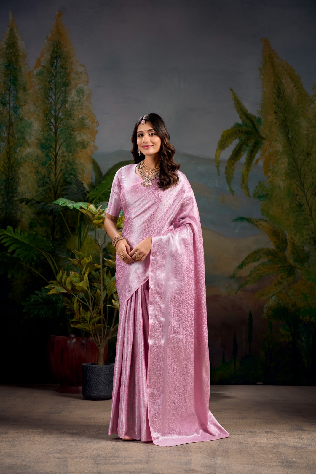 Kanjivaram Pastel Shaded Weaving Saree