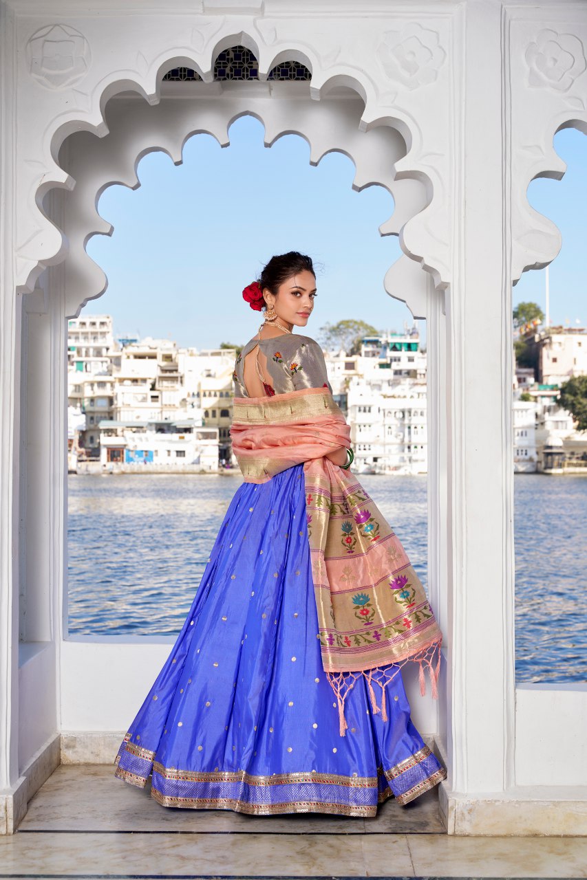 Soft Pastel Paithani Style Lehengha Choli