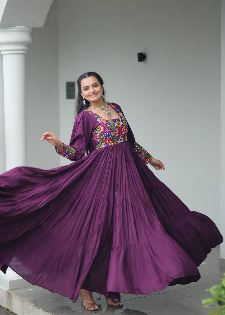 Embroidered Front & Elegant Backless Gown