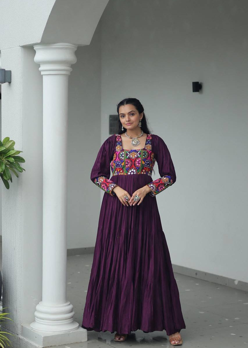 Embroidered Front & Elegant Backless Gown