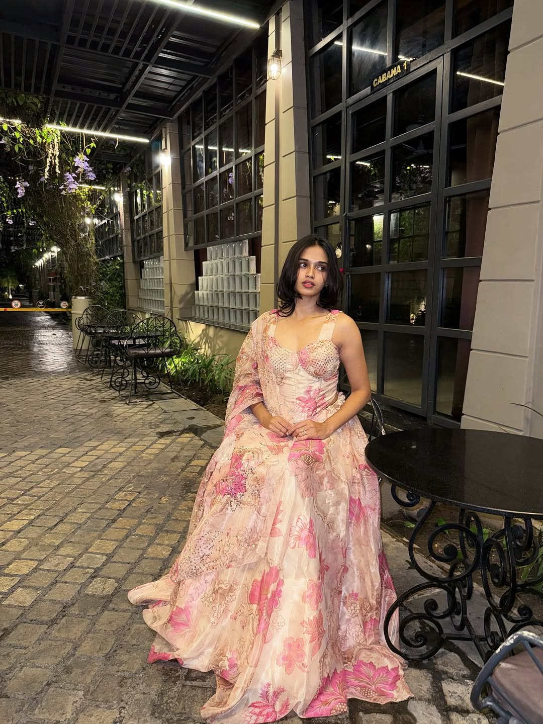 Floral Organza Corset Lehenga Set