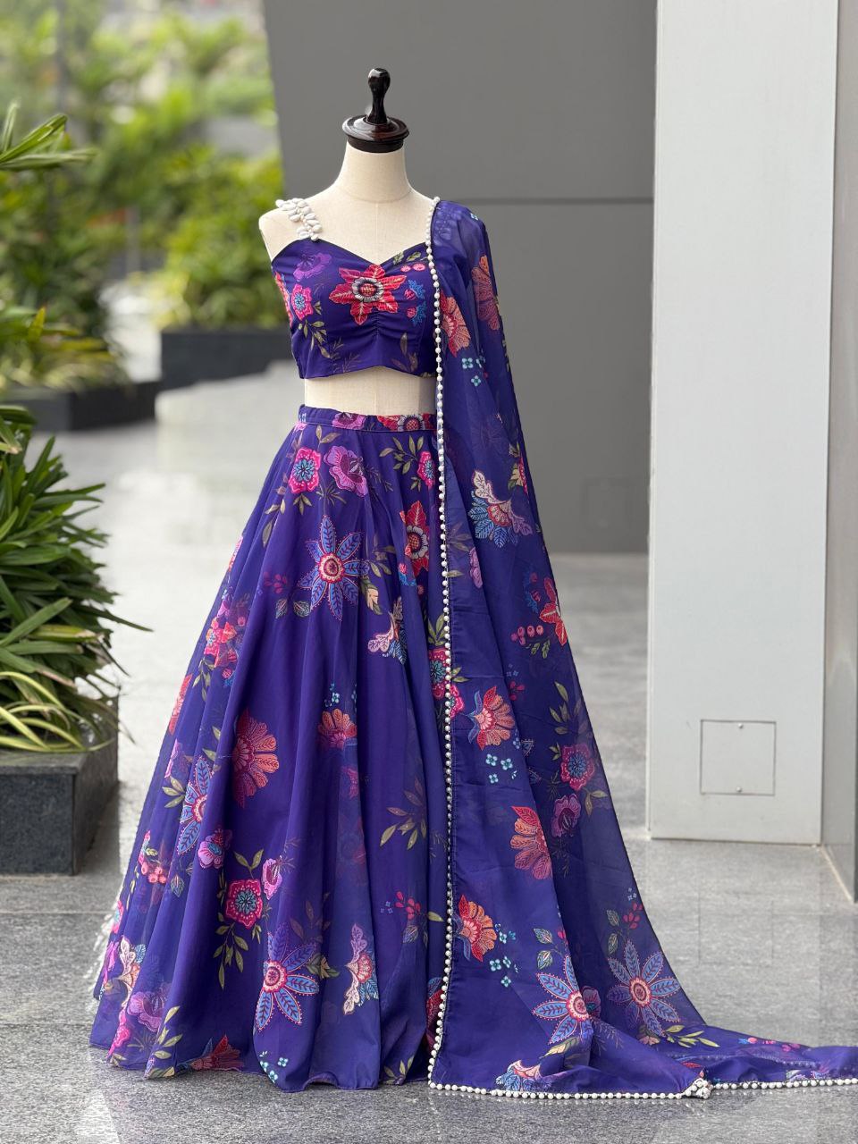 Enchanted Flora Purple Lehenga Set