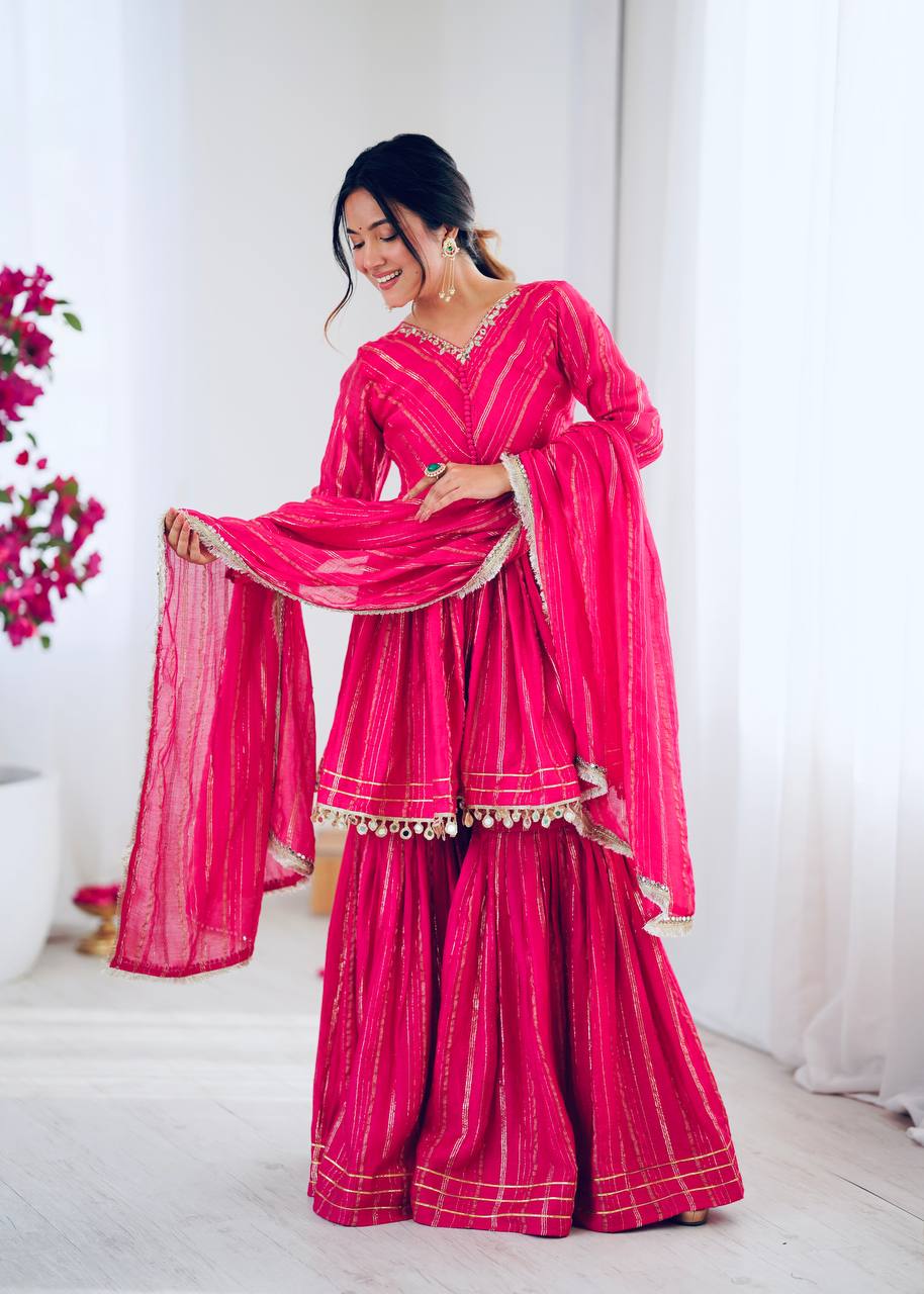Radiant Mal Chanderi Ethnic Sharara Set