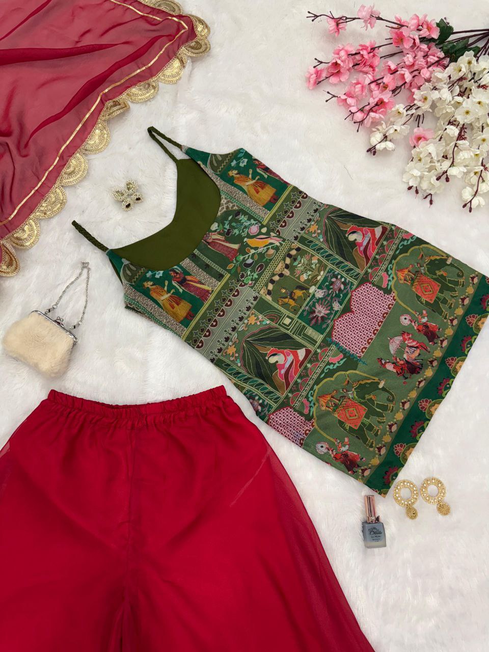 Gulbahaar Printed Kurti with Sharara Set