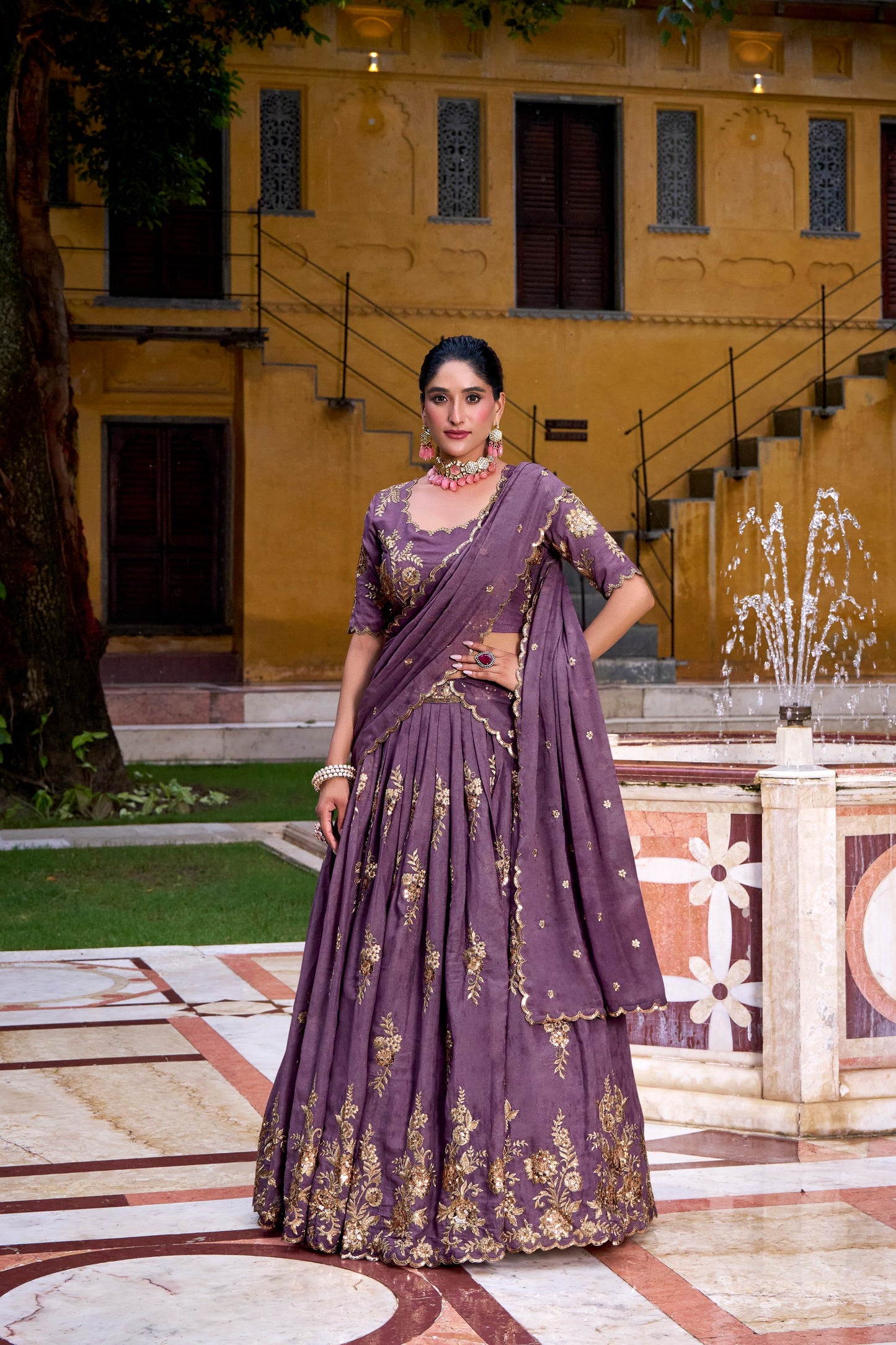 Purple Haze Heavy Work Lehenga