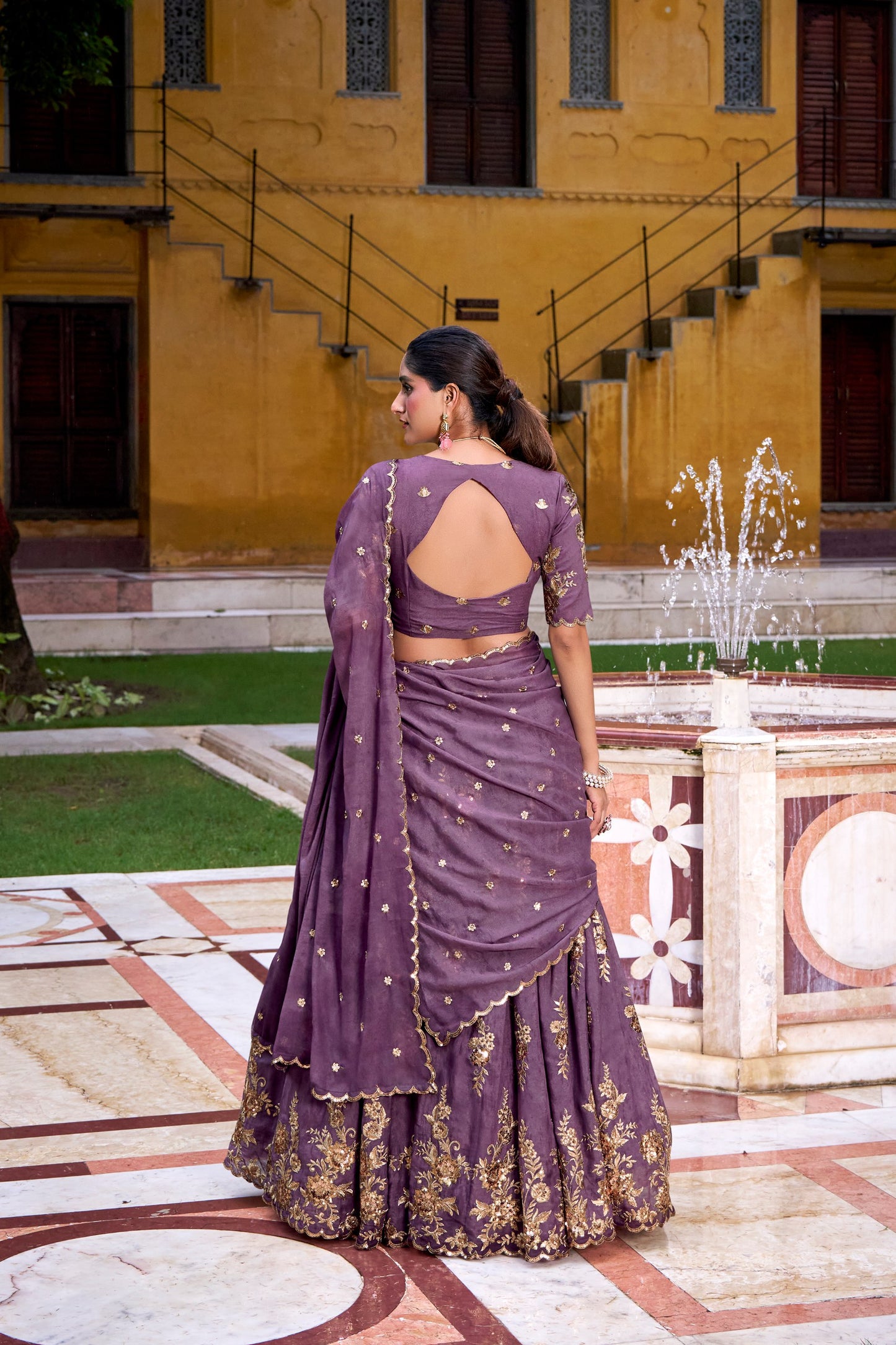 Purple Haze Heavy Work Lehenga