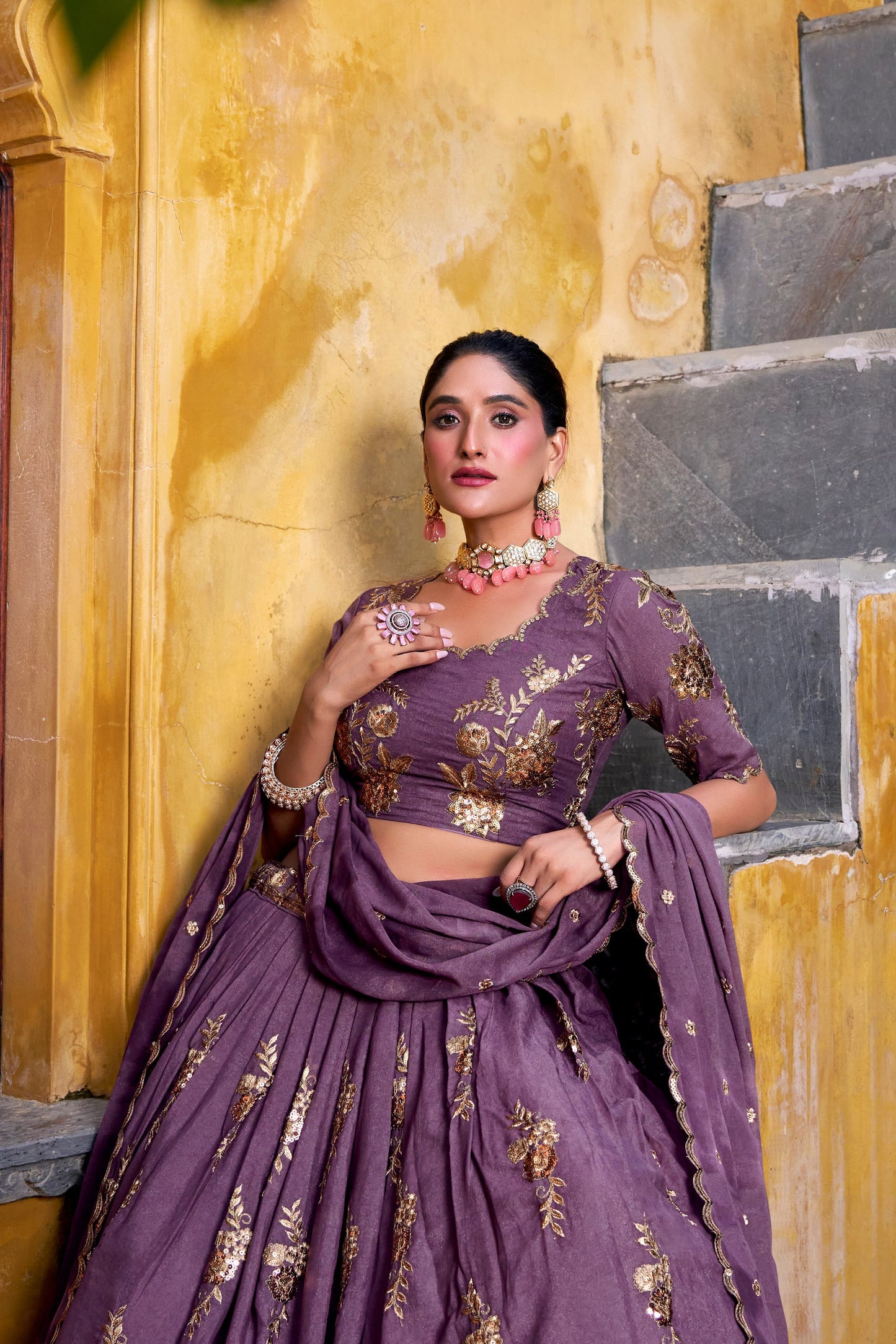 Purple Haze Heavy Work Lehenga