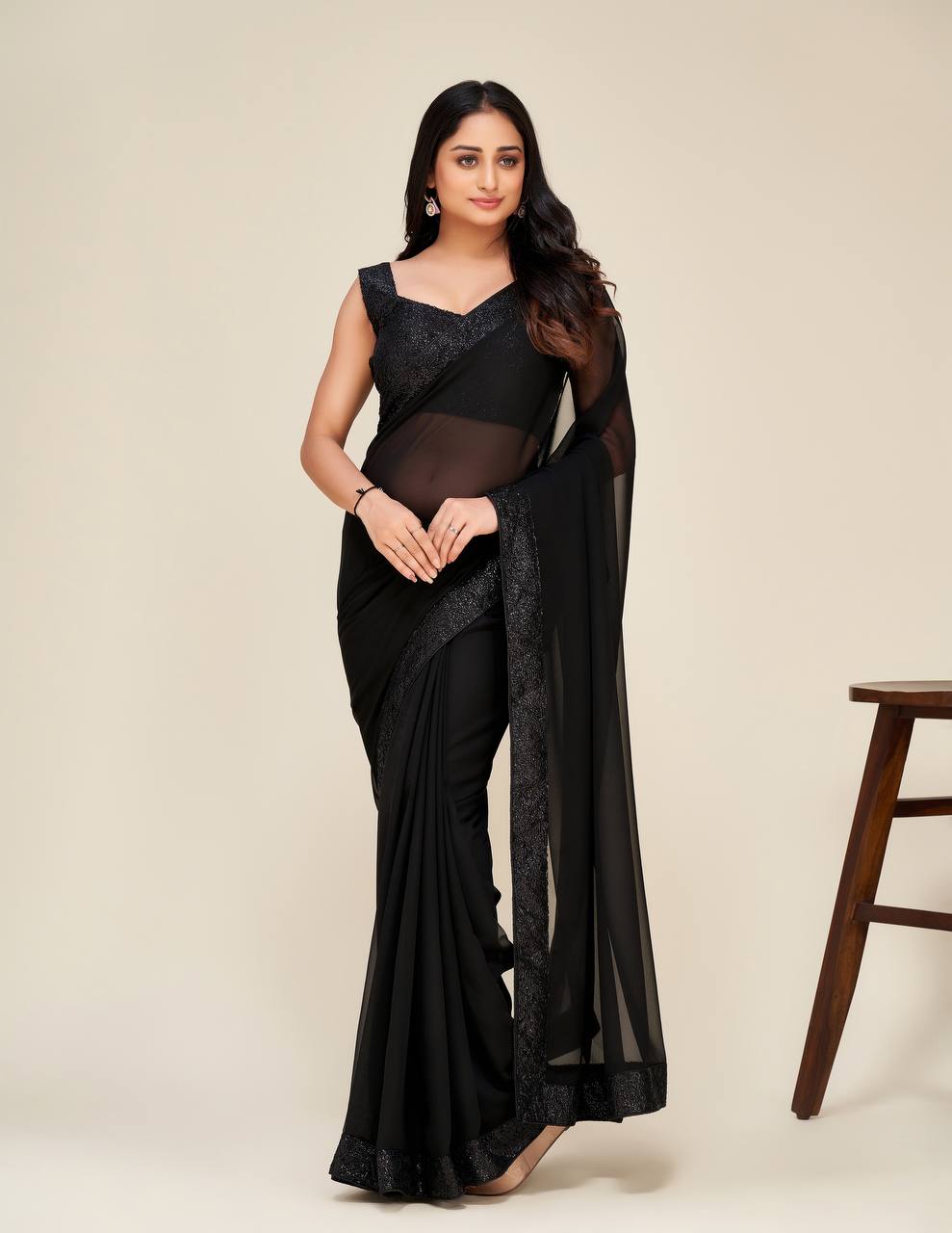 Elegant Black Saree
