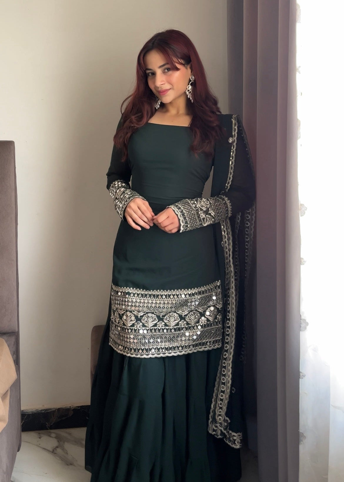 Forest Charm Sharara Suit Set