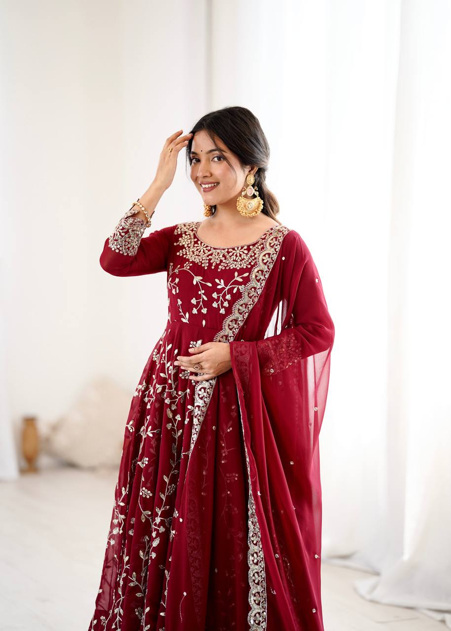 Festive Spark Georgette Gown Set